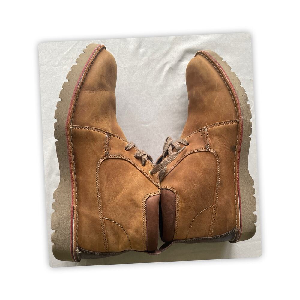 Clarks Vargo Mid Men’s 12 Brown Leather Chukka Boots Lace Up Casual